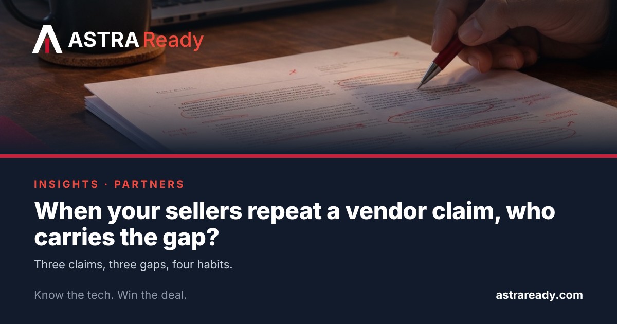 Cover image for When your sellers repeat a vendor claim, who carries the gap?